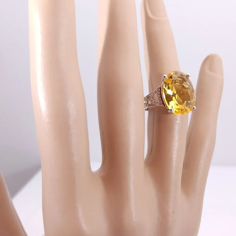 Simulated Yellow CZ Ring Size 6